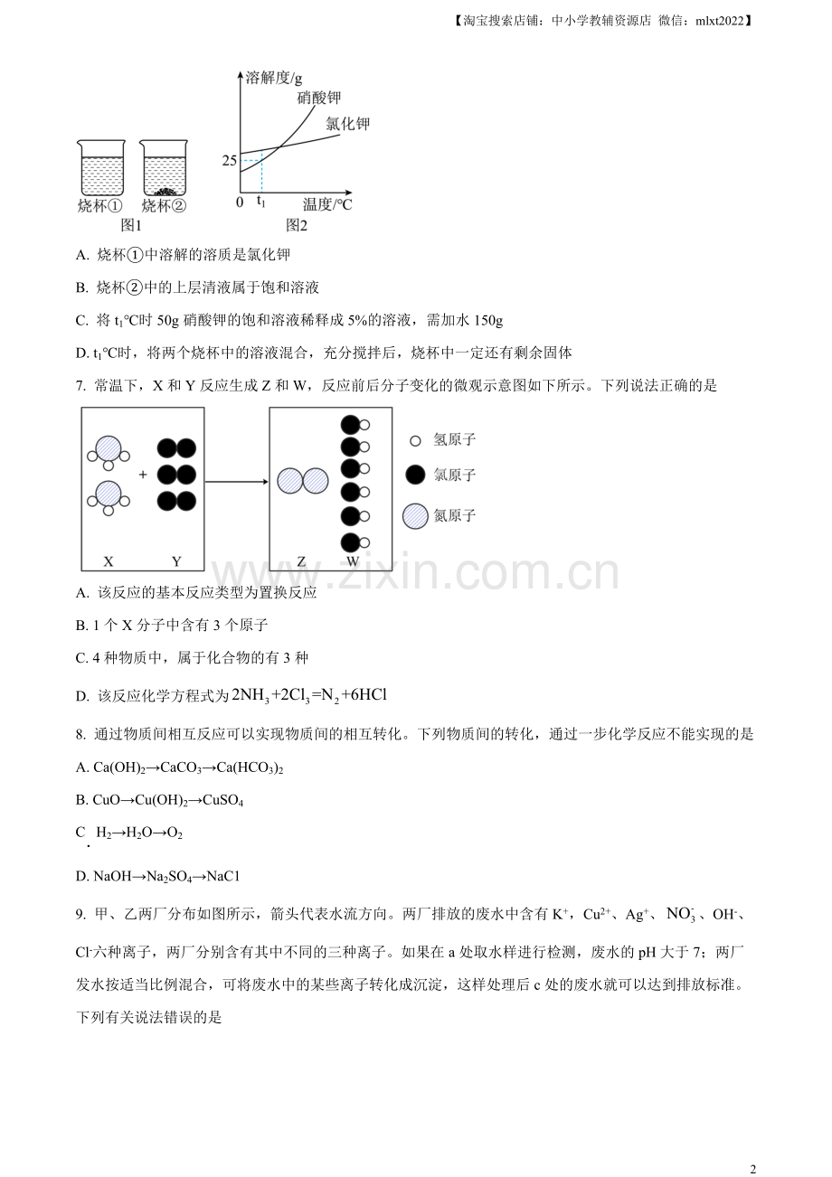 题目2023年山东省济宁市中考化学真题（原卷版）.docx_第2页