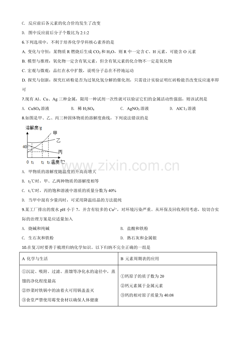 题目湖北省恩施州2020年中考化学试题（原卷版）.doc_第2页