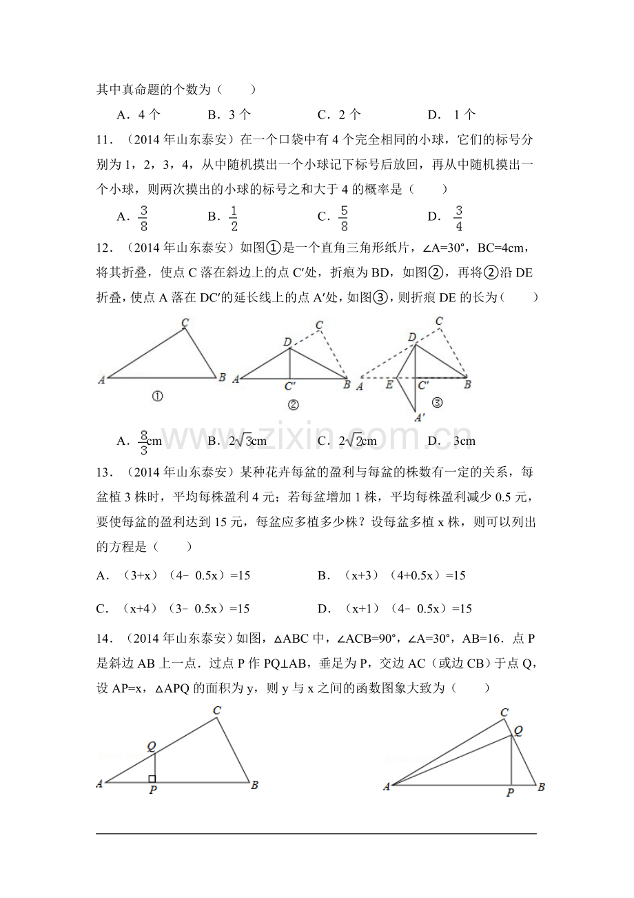 2014年山东省泰安市中考数学试卷（含解析版）.doc_第3页