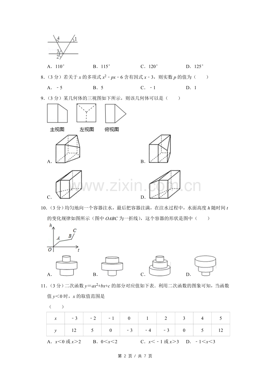 2008年四川省绵阳市中考数学试卷（学生版）.doc_第2页