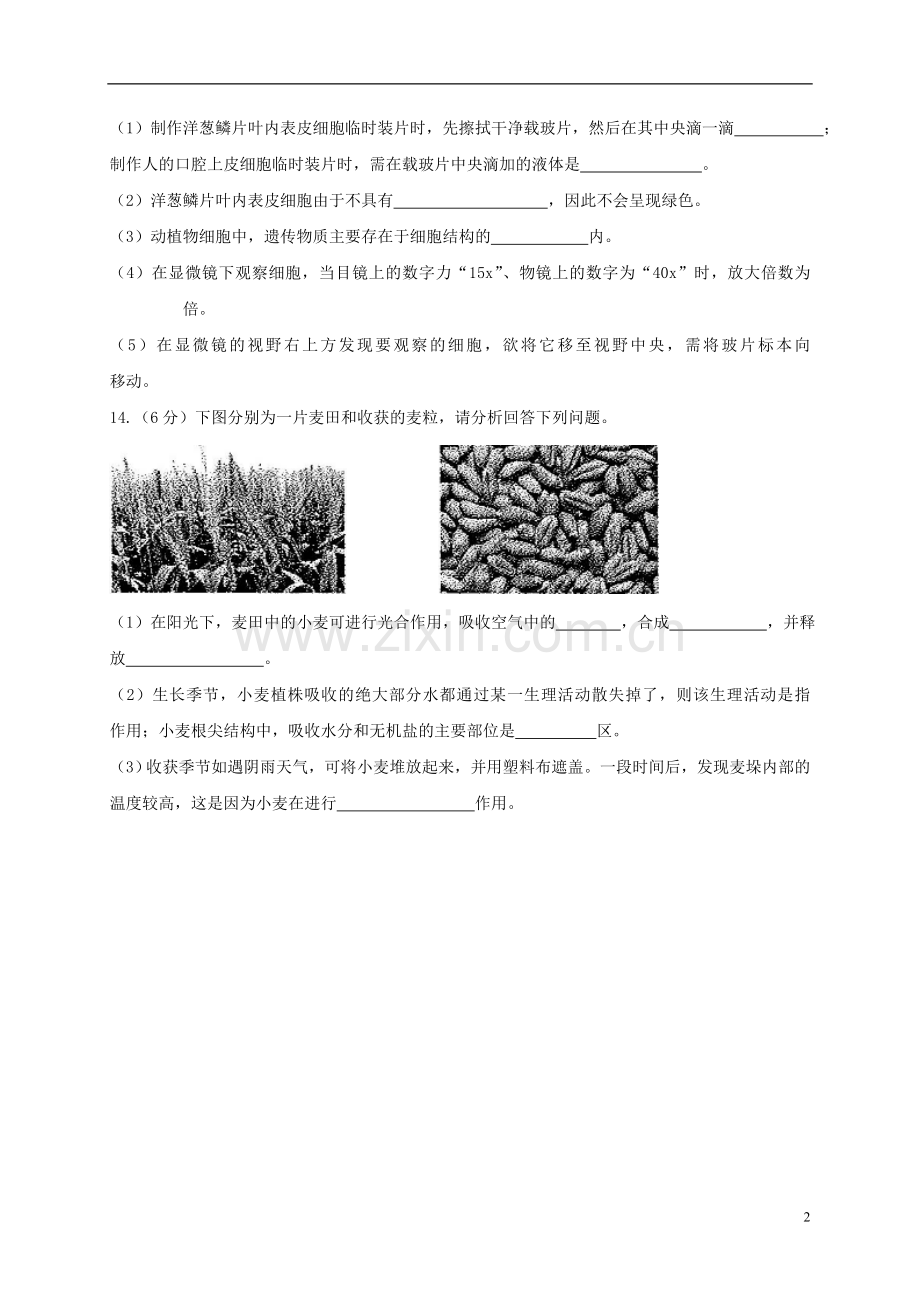 甘肃省武威市（凉州区）2018年中考生物真题试题（含答案）.doc_第2页