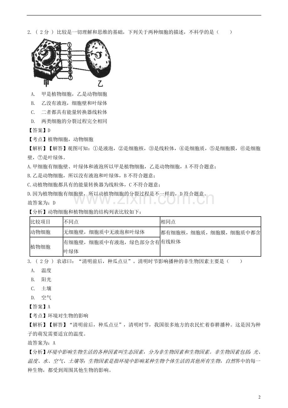 山东省济宁市2018年中考生物真题试题（含解析）.doc_第2页