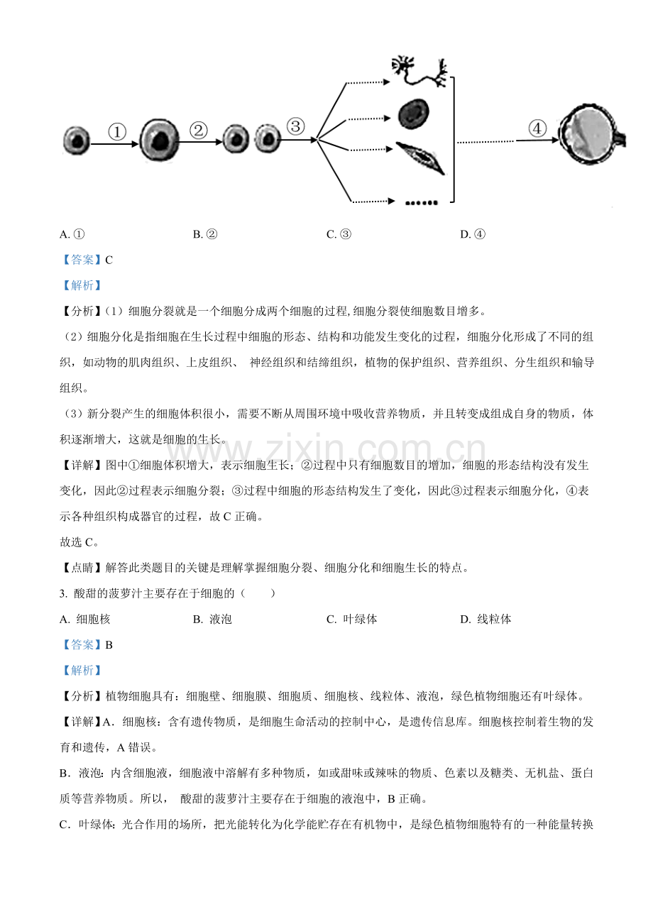 广东省2021年中考生物试题（解析版）.doc_第2页