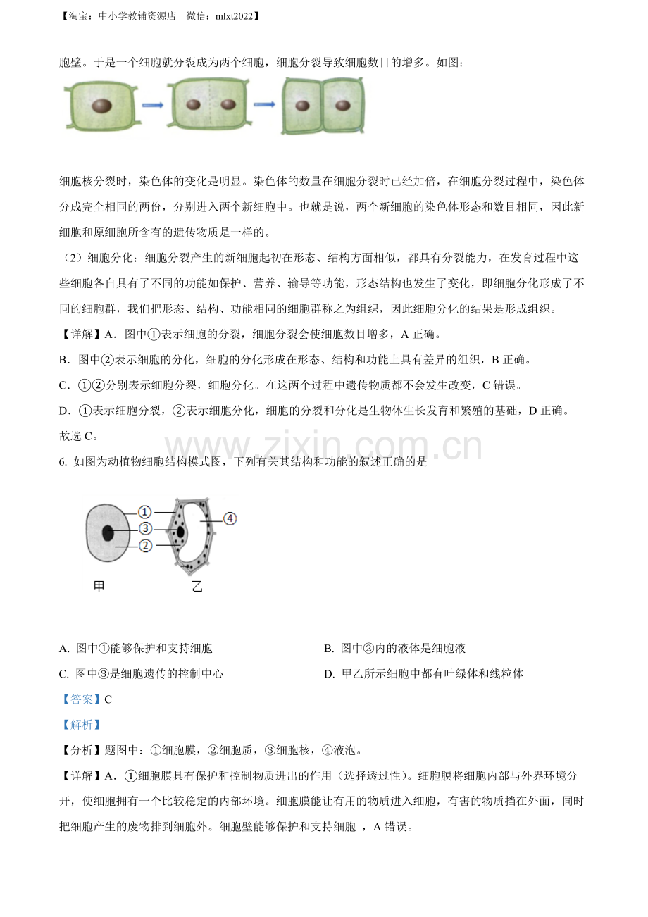 2022年四川省广安市中考生物真题（解析版）.docx_第3页