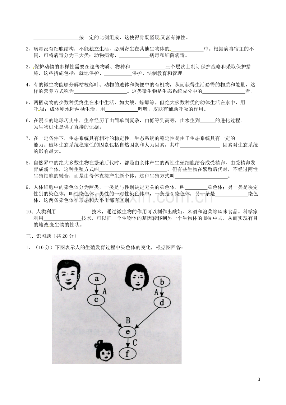 四川省成都市2016年中考生物真题试题（含答案）.doc_第3页