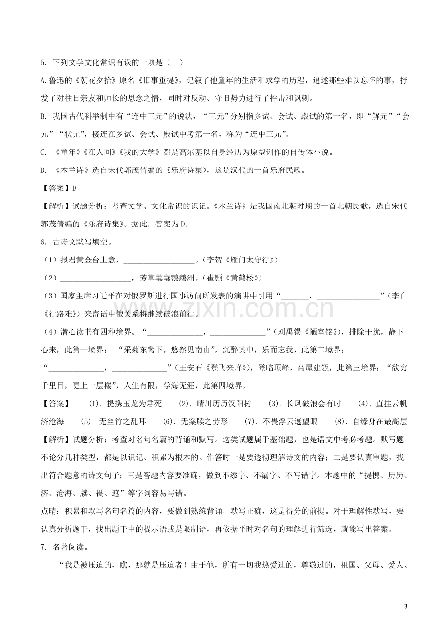 湖南省邵阳市2018年中考语文真题试题（含解析）.doc_第3页