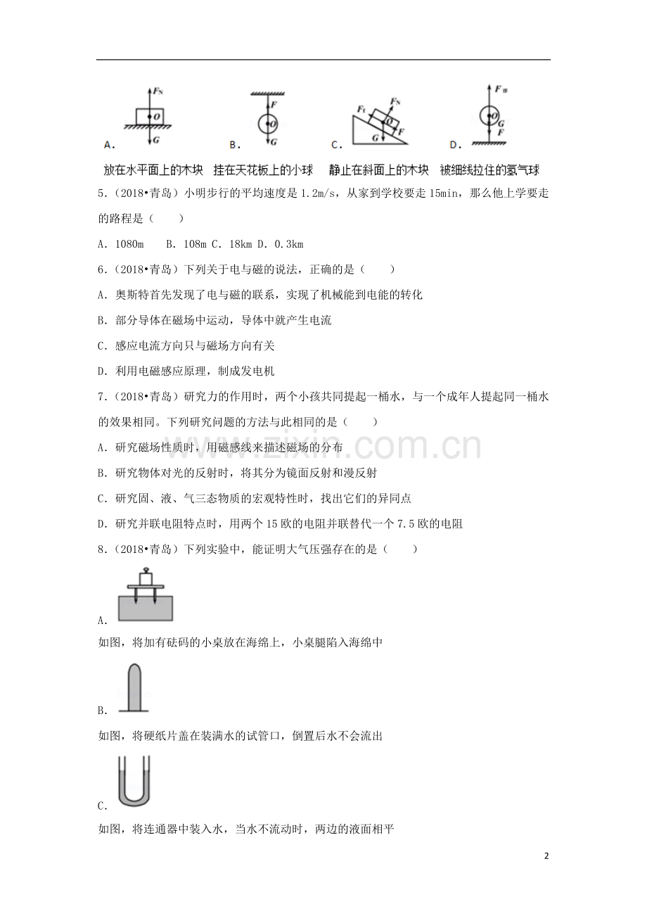 山东省青岛市2018年中考物理真题试题（含解析）.doc_第2页