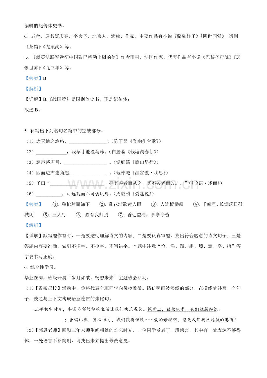 2022年山东省临沂市中考语文真题（解析版）.docx_第3页