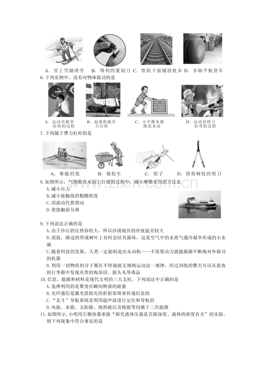 2021年四川省乐山市中考物理真题 (原卷版).docx_第2页