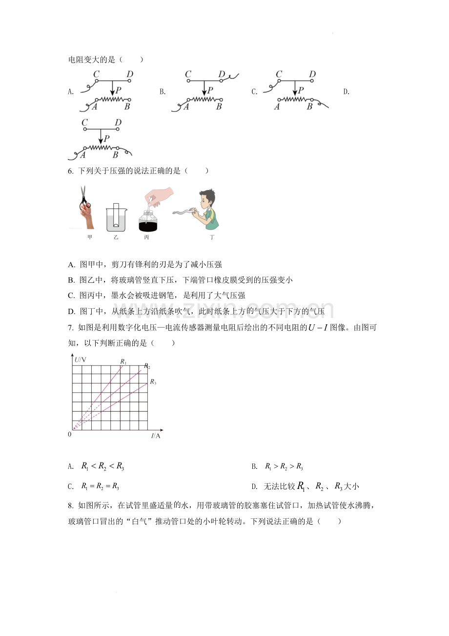 2022年四川省内江市中考物理真题（原卷版）.docx_第2页