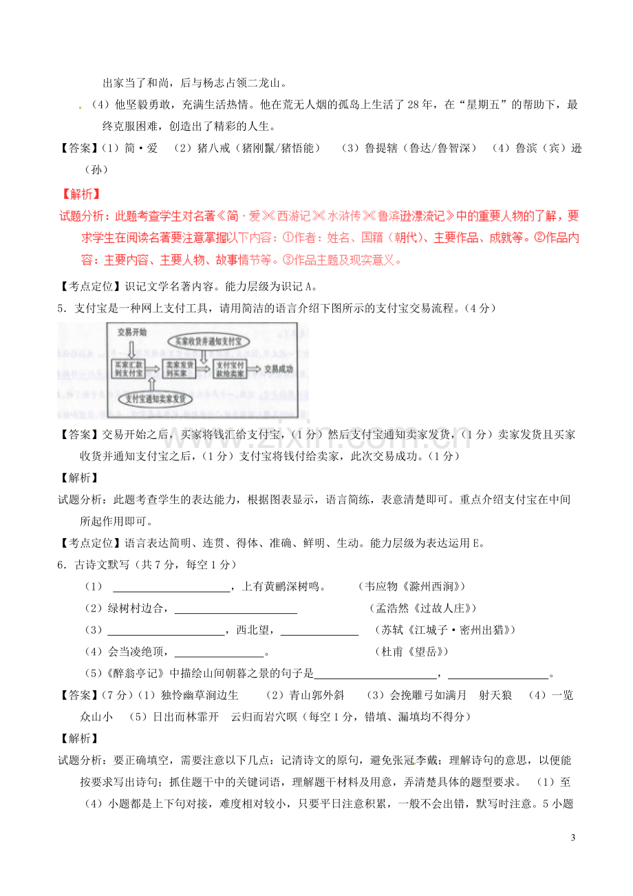 甘肃省武威市、白银市、定西市、平凉市、酒泉市、临夏州、张掖市2017年中考语文真题试题（含解析）.doc_第3页