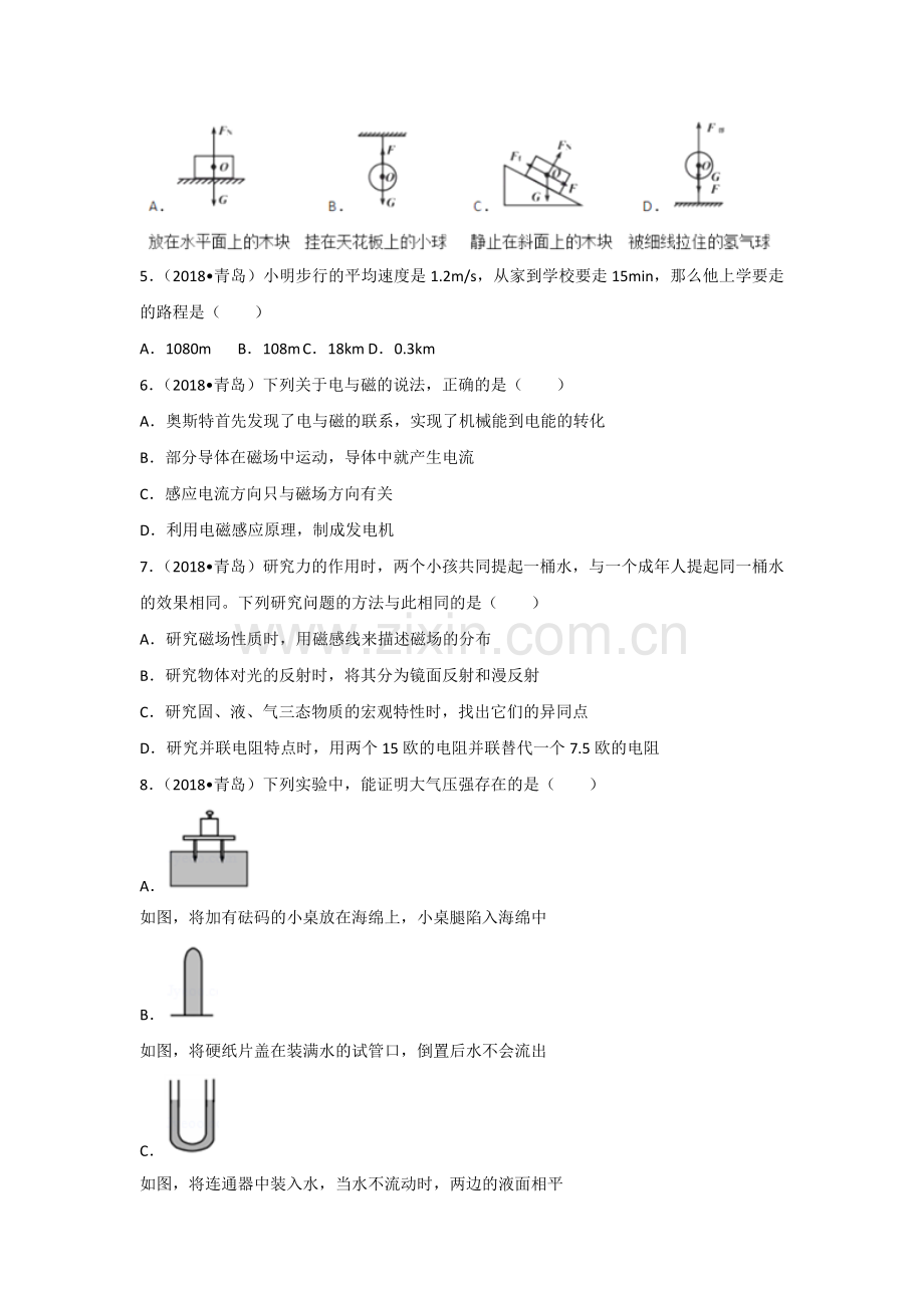 2018年青岛市中考物理试卷和答案.doc_第2页