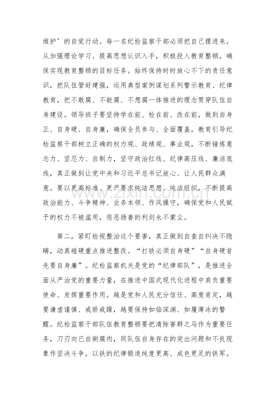 纪检监察干部在纪检监察干部队伍教育整顿会上的交流发言文稿.docx_第2页