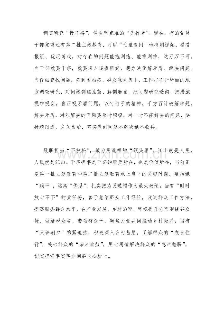 2023年第二批主题教育学习心得体会与主题教育专题辅导党课讲稿：感悟思想伟力凝聚奋进力量全力推动主题教育走深做实【2篇文】.docx_第2页