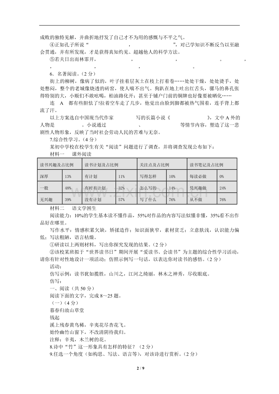 2015年山东省东营市中考语文试题(含答案).doc_第2页