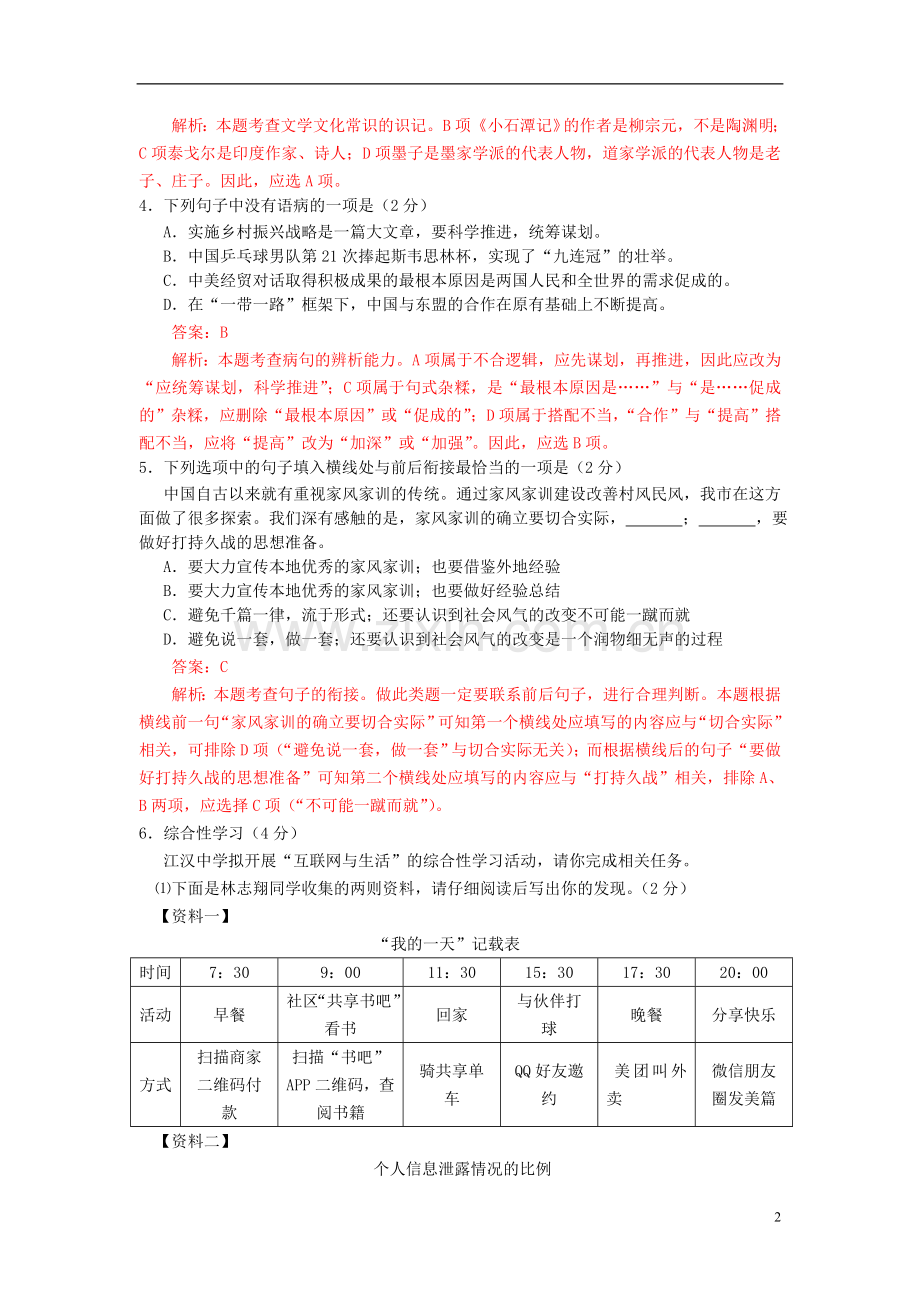 湖北省江汉油田、潜江市、天门市、仙桃市2018年中考语文真题试题（含解析）.doc_第2页