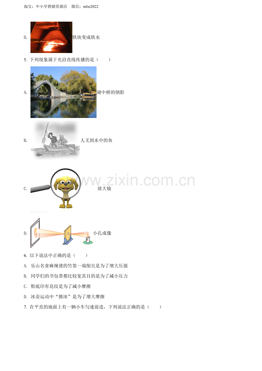 2022年四川省乐山市中考物理试题（原卷版）.docx_第2页