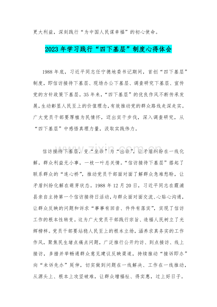 2023年做好信访工作专题座谈发言稿与学习践行“四下基层”制度心得体会（2份稿）.docx_第3页