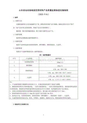 山东省运动场地面层原材料产品质量监督抽查实施细则（2023年版）.pdf