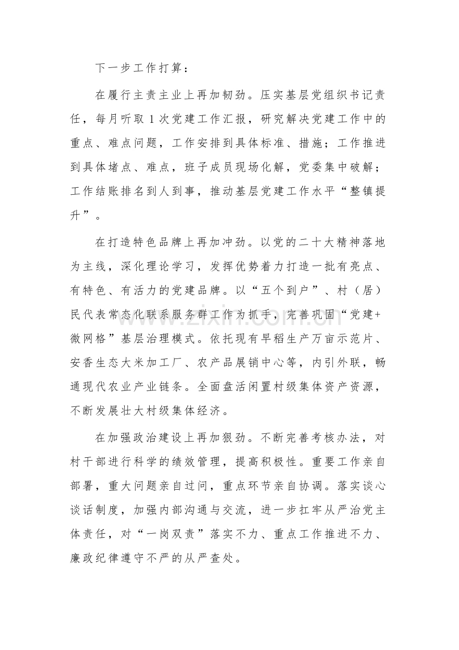 乡镇党委书记履行基层党建工作责任述职报告汇篇范文.docx_第3页