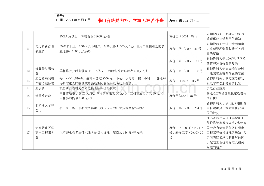 灌南县供电公司供电营业收费目录表doc-灌南县供电公司供.docx_第3页