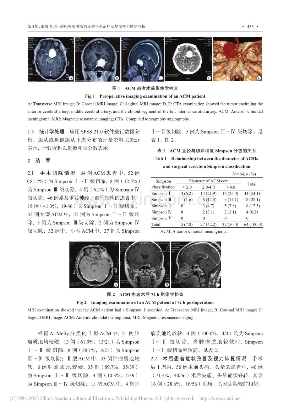 前床突脑膜瘤的显微手术治疗及早期视力恢复分析_张腾飞.pdf_第3页