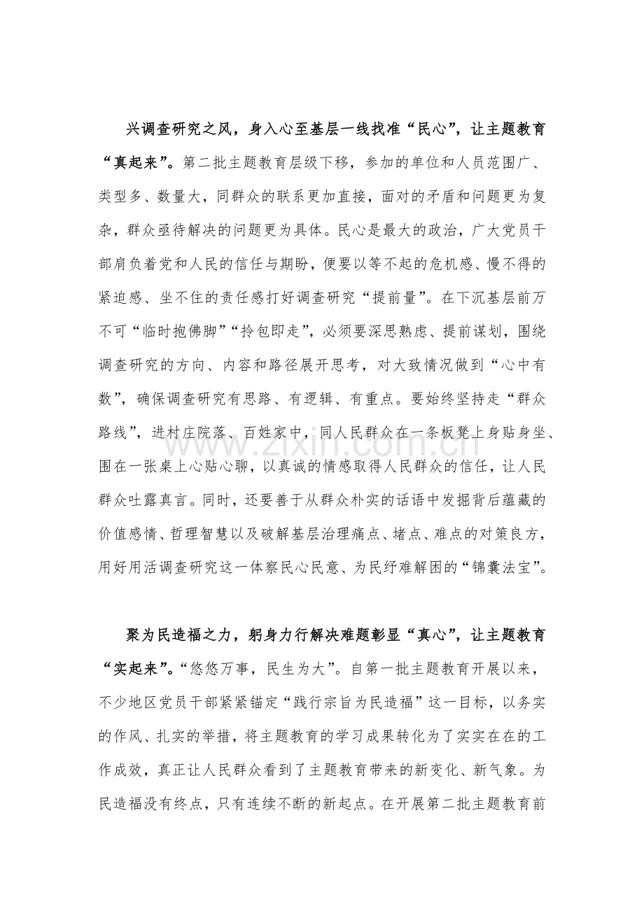 2023年开展第二批主题教育专题研讨发言材料2篇文.docx_第2页