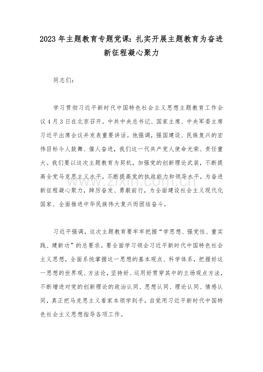 2023年主题教育专题党课讲稿与第二批主题教育专题党课学习讲稿【十篇】Word版供参考.docx_第2页