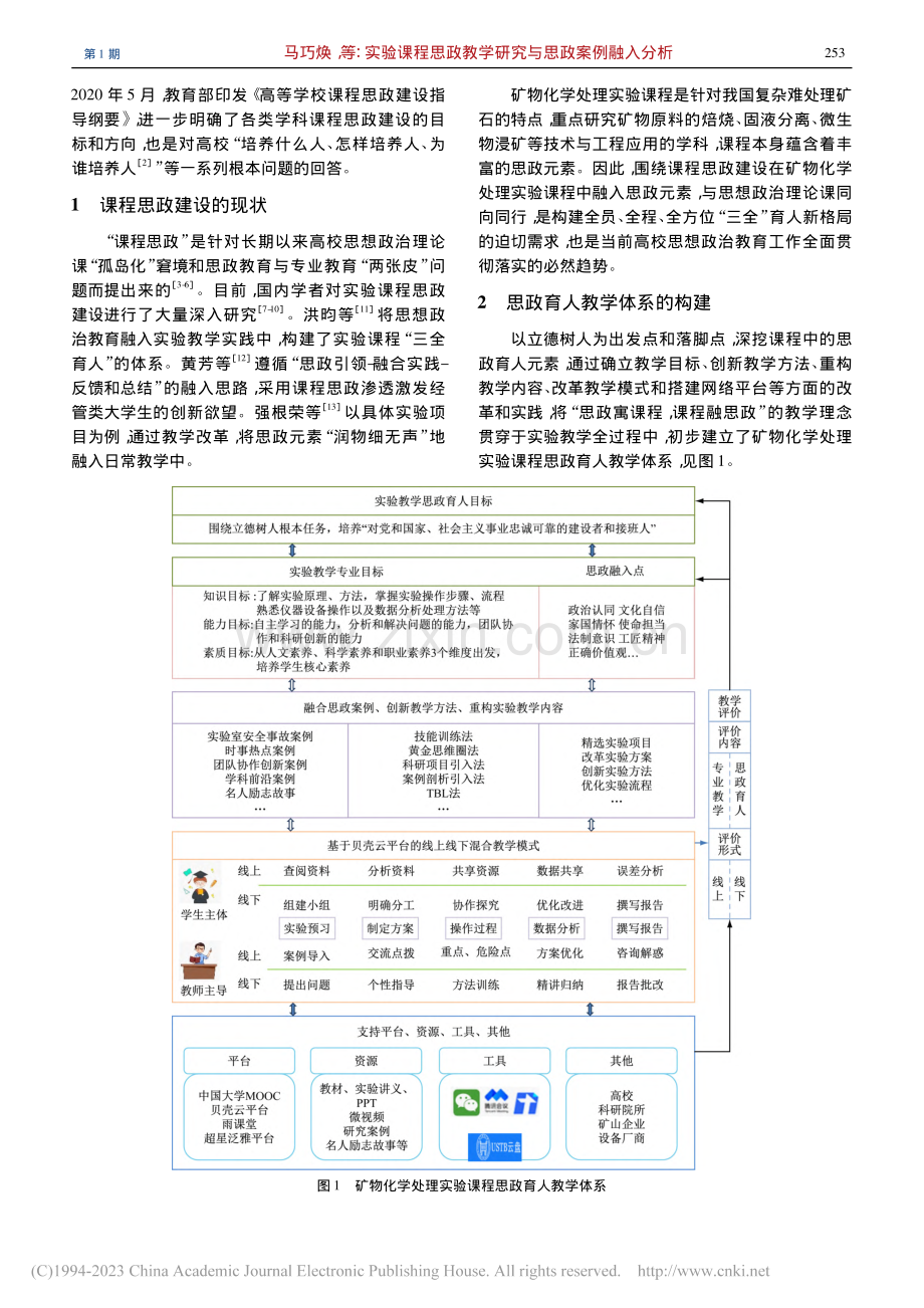 实验课程思政教学研究与思政...以矿物化学处理实验课程为例_马巧焕.pdf_第2页