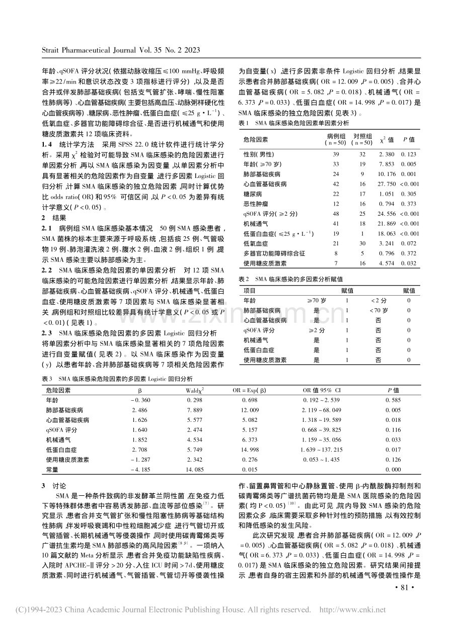 嗜麦芽窄食单胞菌临床感染危险因素的分析_王冬晓.pdf_第3页