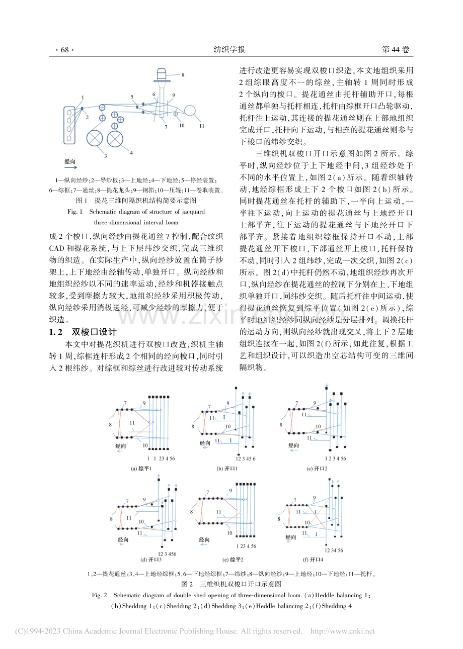 三维间隔空芯可变提花织物的织造工艺设计_周志芳.pdf_第2页