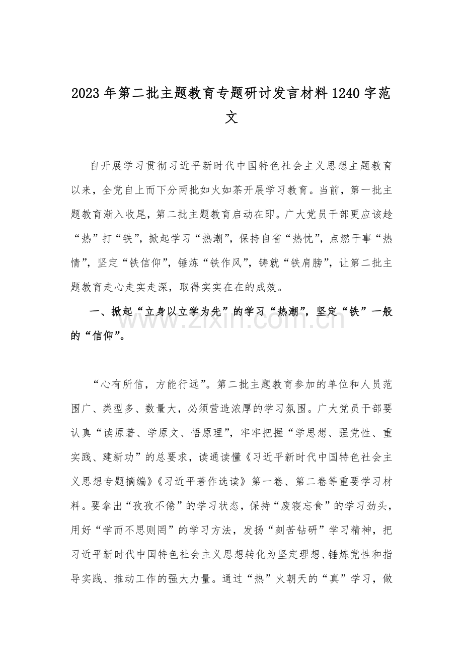 2023年第二批主题教育专题研讨发言材料、学习心得、实施方案、党课学习讲稿、工作任务清单计划安排【多篇范文】供借鉴.docx_第2页