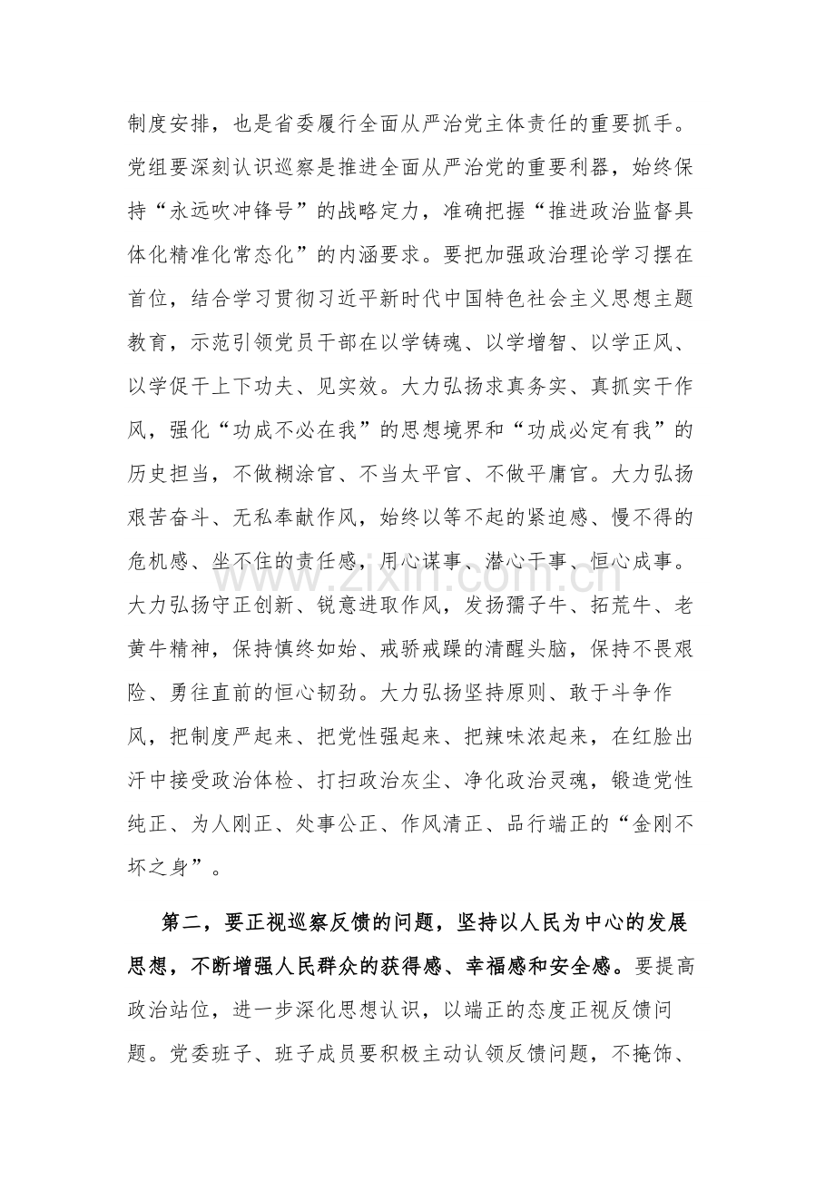 2023在巡察工作反馈会上的讲话提纲文稿.docx_第2页