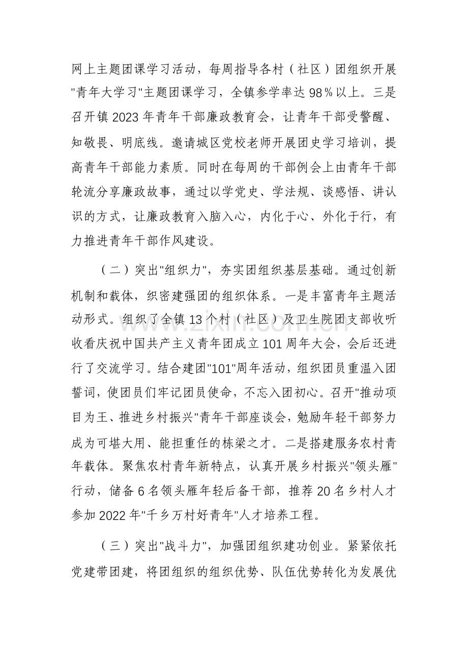 乡镇团委书记、镇人大主席、市委办主任科员、县政府办公室主任2023年度书记述职报告四篇汇编.docx_第2页