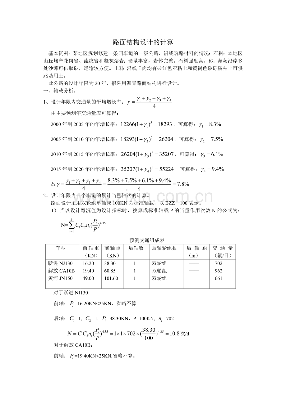 [课程设计]路基路面工程课程设计计算书.doc_第2页