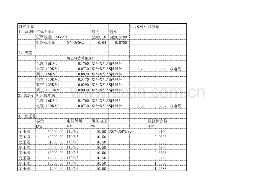 高压开关柜保护计算.xls_第1页