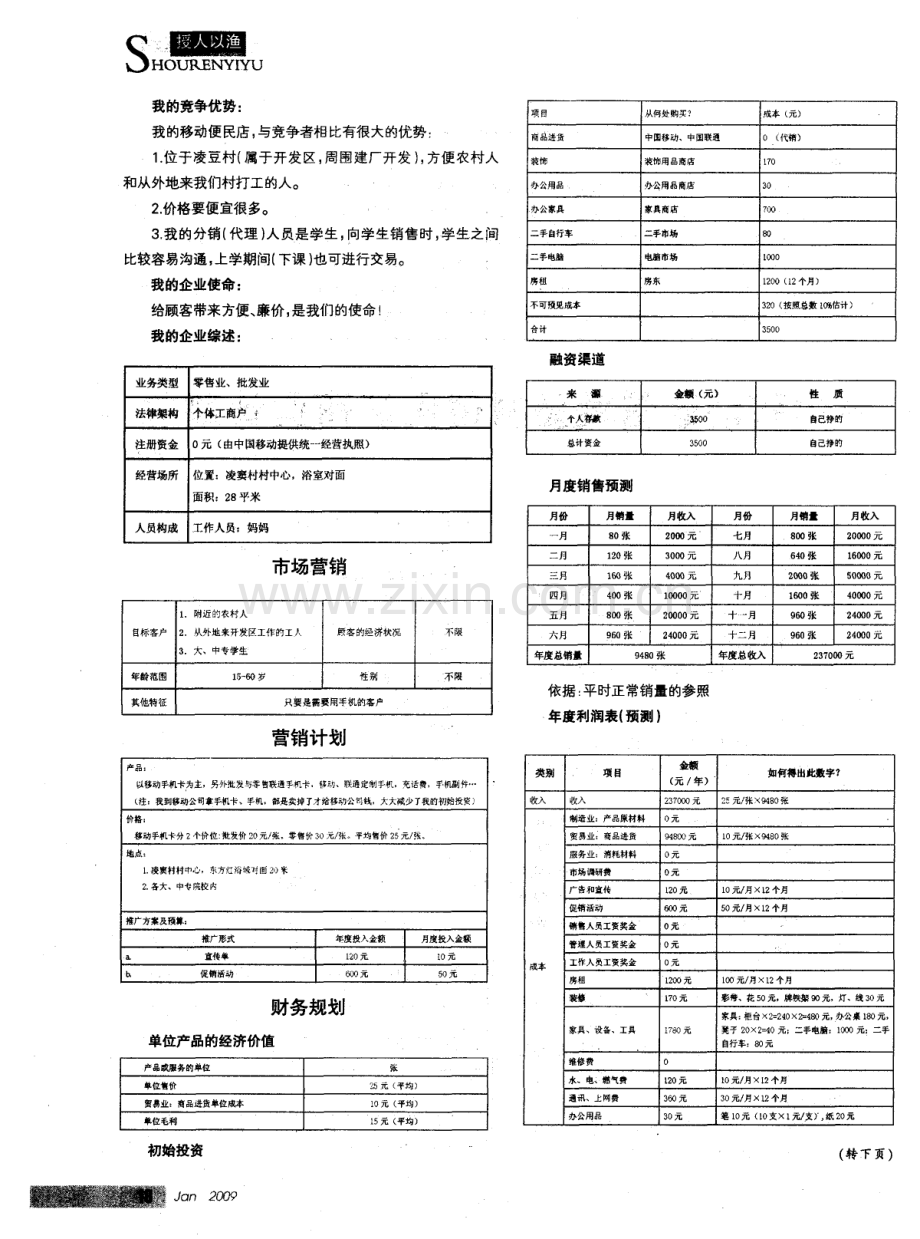 中国移动通信凌窦村便民店商业计划书 .pdf_第2页