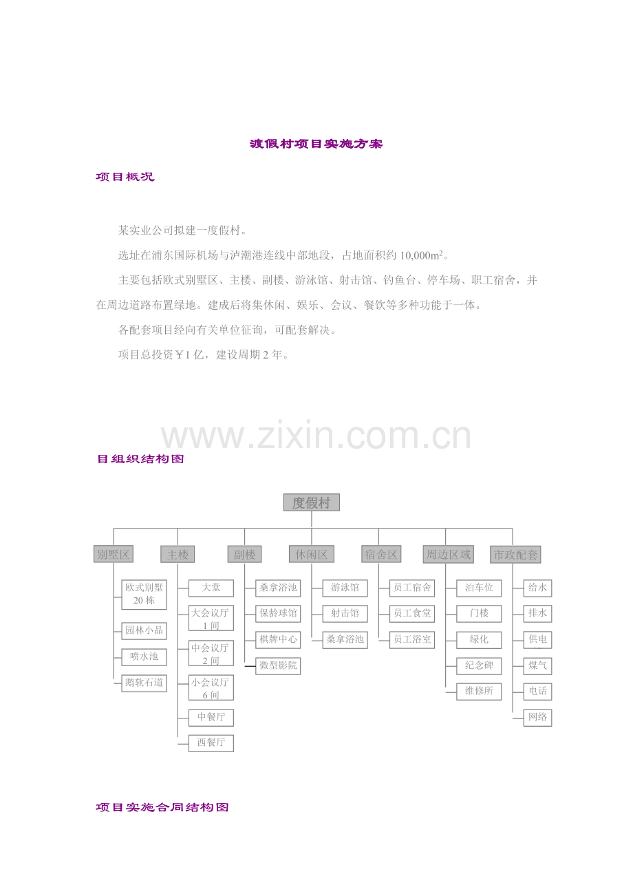 渡假村项目实施方案.doc_第1页