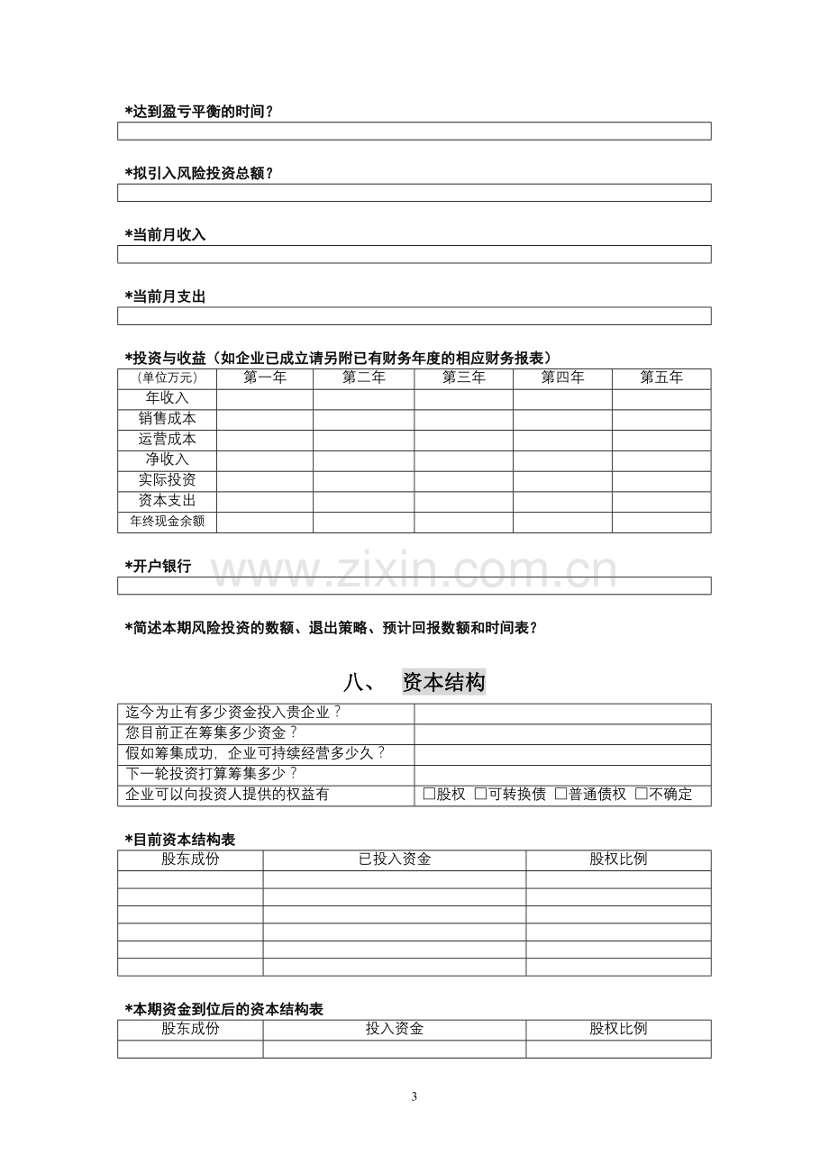 創投企業商業計劃書模板.doc_第3页