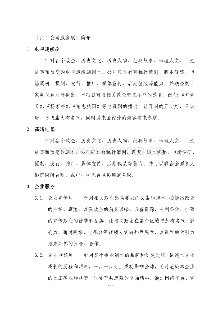 影视文化传媒有限公司创业策划书精讲 .doc_第2页