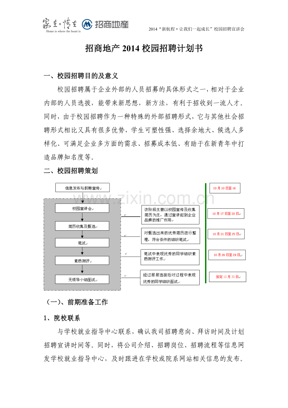 招商地产2014校园招聘计划书.doc_第1页