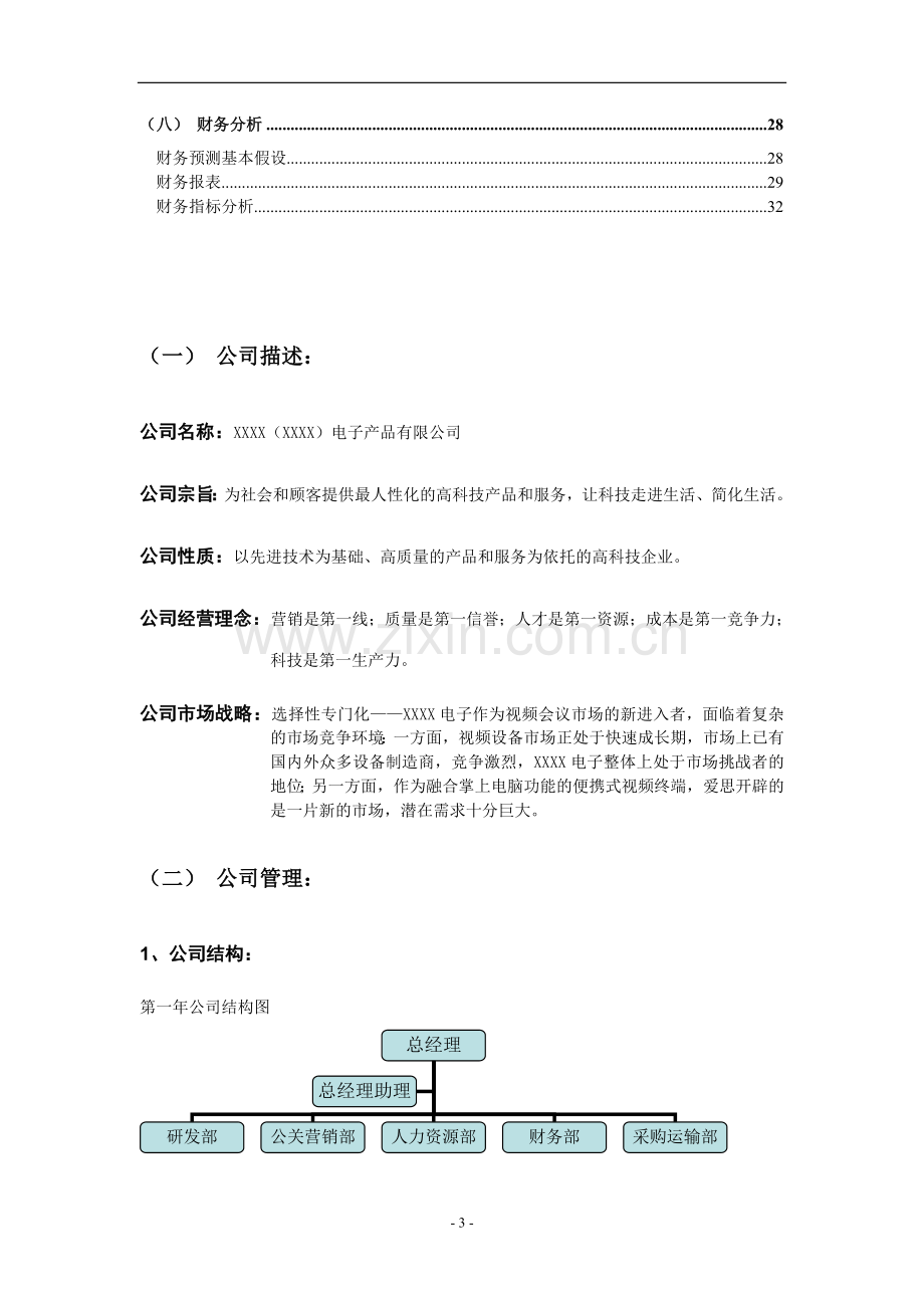 XX电子有限公司商业计划书.doc_第3页