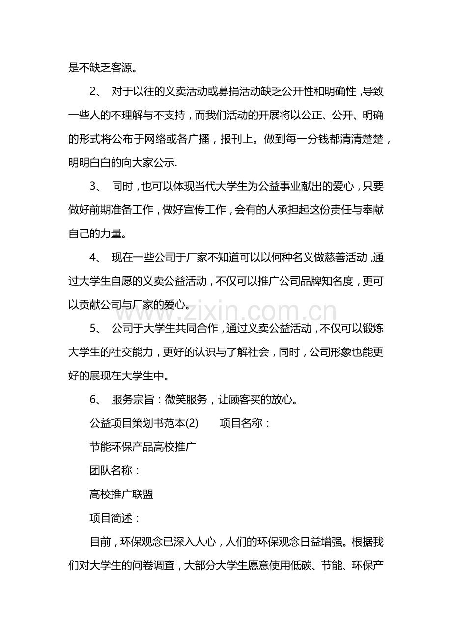 公益项目策划书范本 .docx_第2页