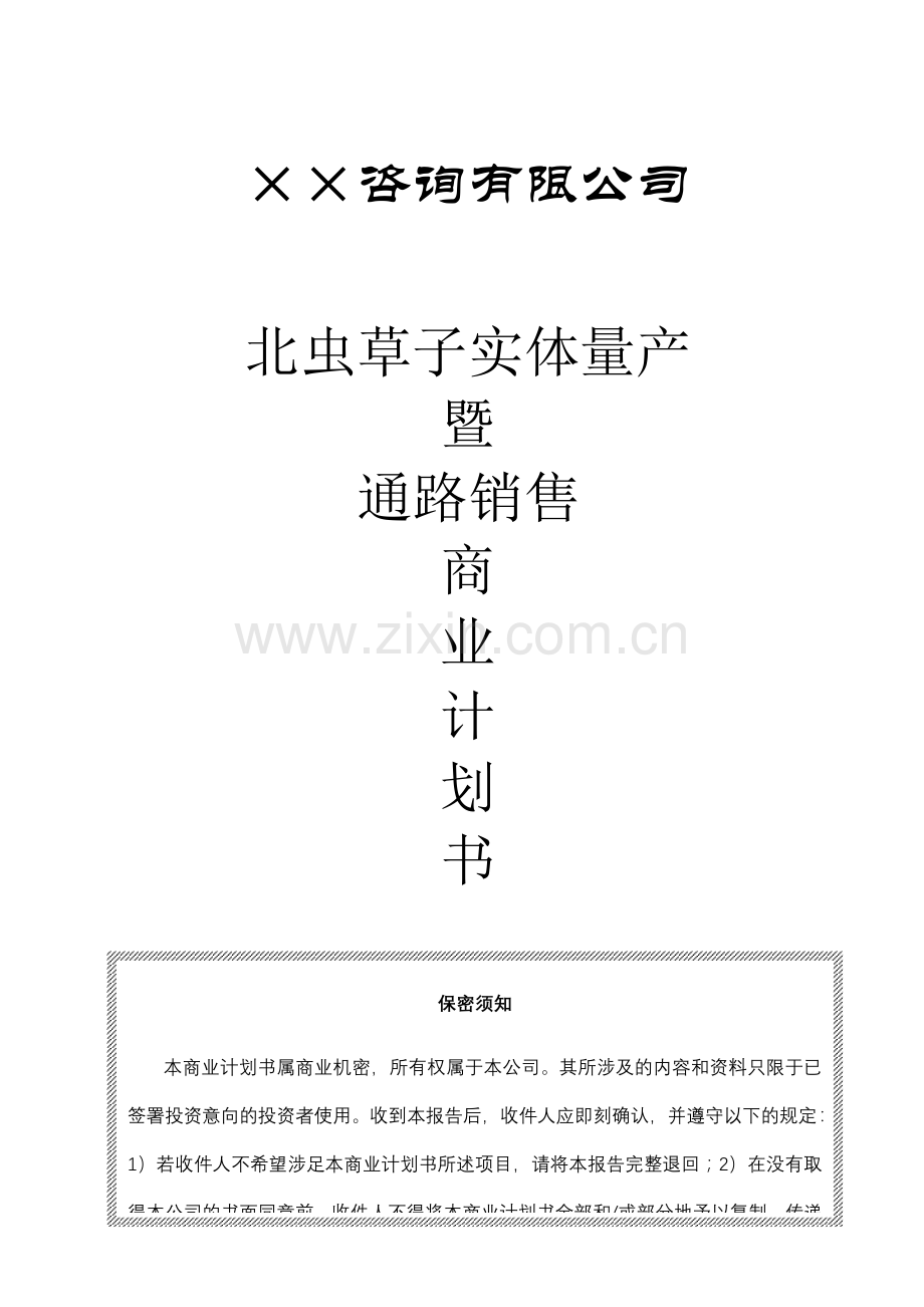 ××咨询公司商业计划书.doc_第1页