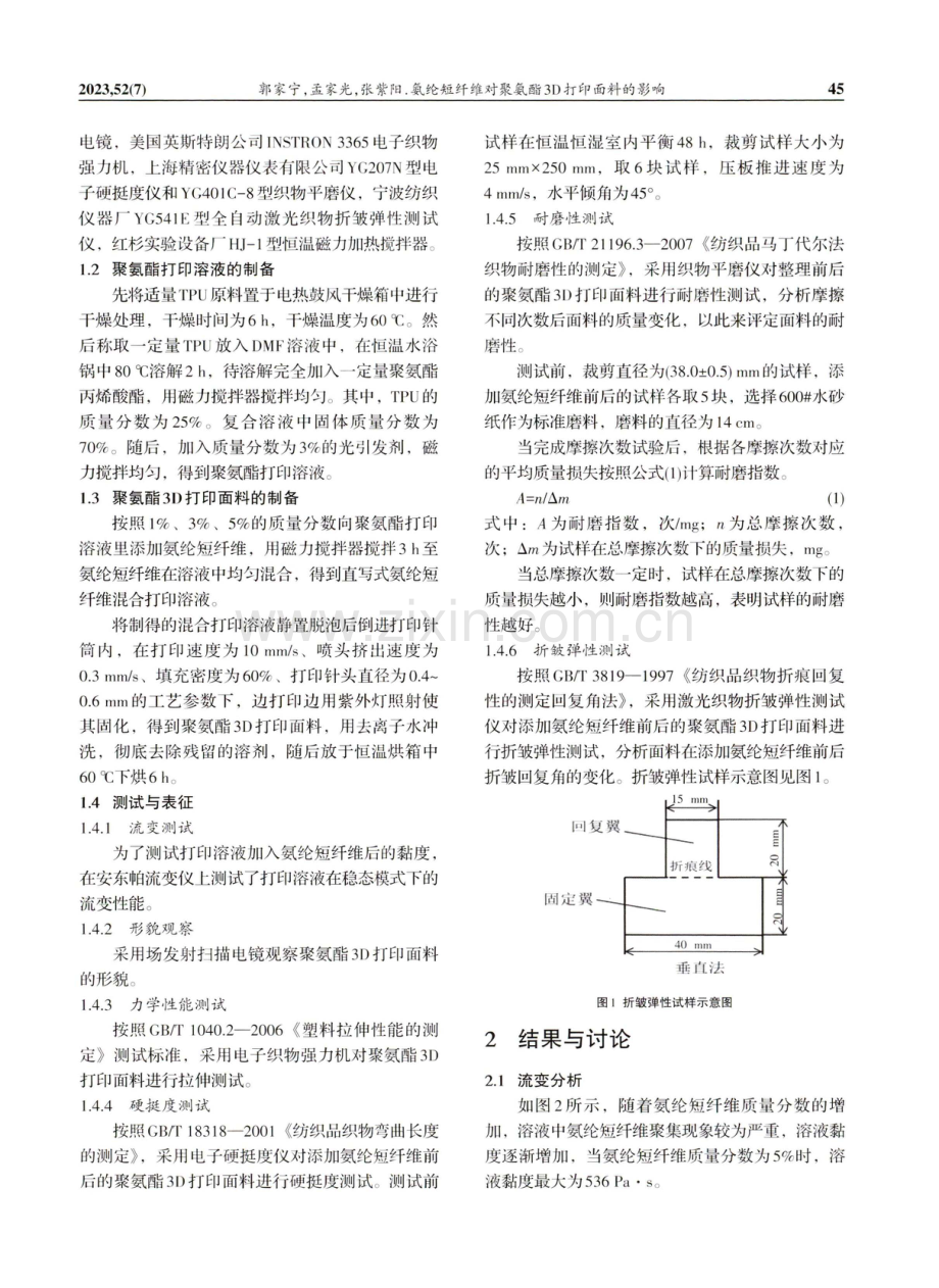 氨纶短纤维对聚氨酯3D打印面料的影响.pdf_第2页