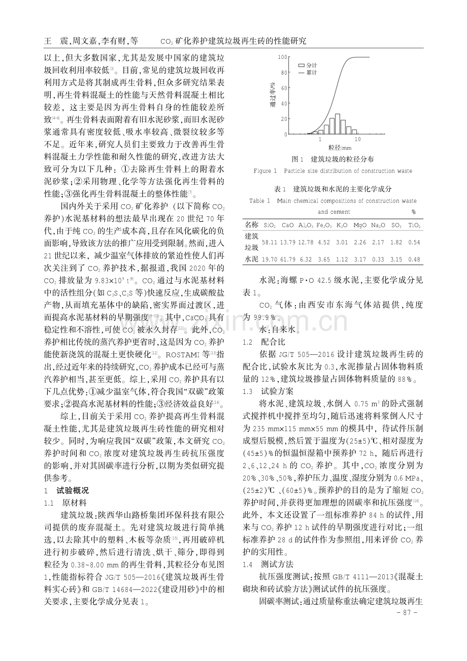 CO_%282%29矿化养护建筑垃圾再生砖的性能研究.pdf_第2页