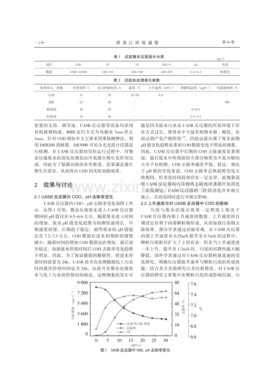 餐余垃圾废水中COD的UASB处理工艺及效果研究.pdf_第2页