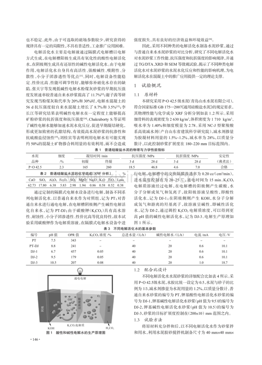 不同种类电解活化水对砂浆水化特性及强度的影响研究.pdf_第2页