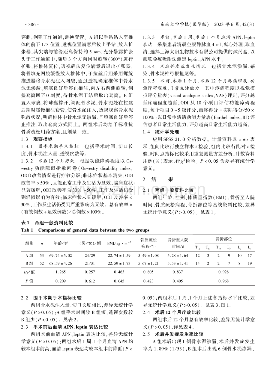 不同椎体成形术治疗老年骨质疏松性脊柱骨折的疗效.pdf_第3页