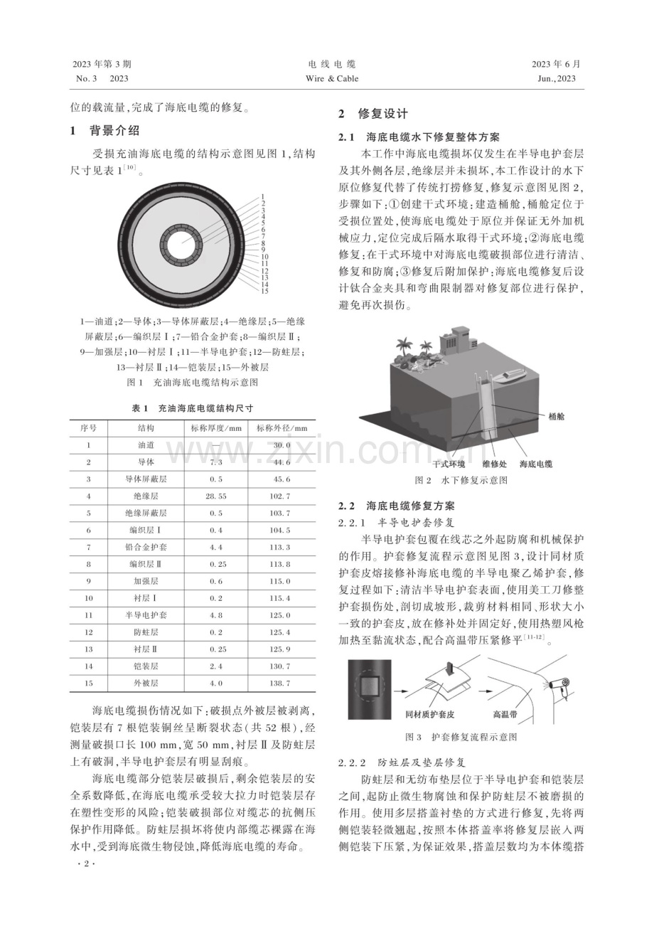 500kV海底电缆铠装损坏水下原位修复研究.pdf_第2页